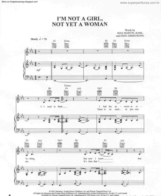 Partitura da música Im Not A Girl