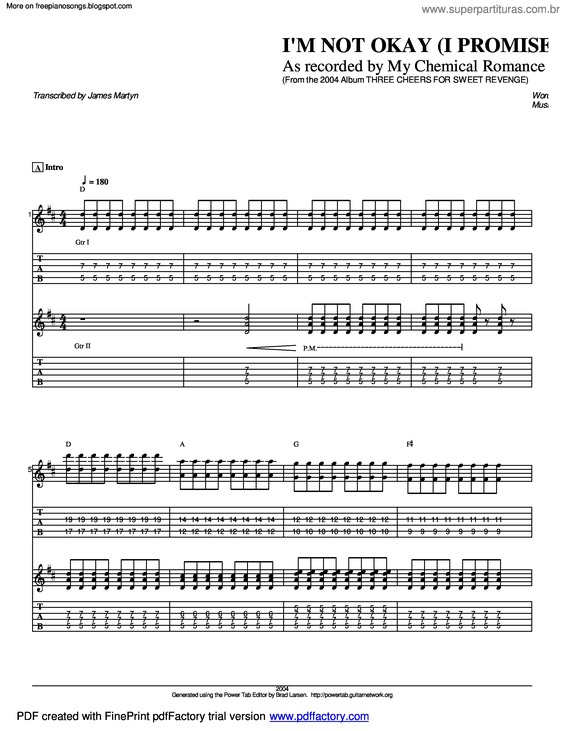 Partitura da música Im Not Okay