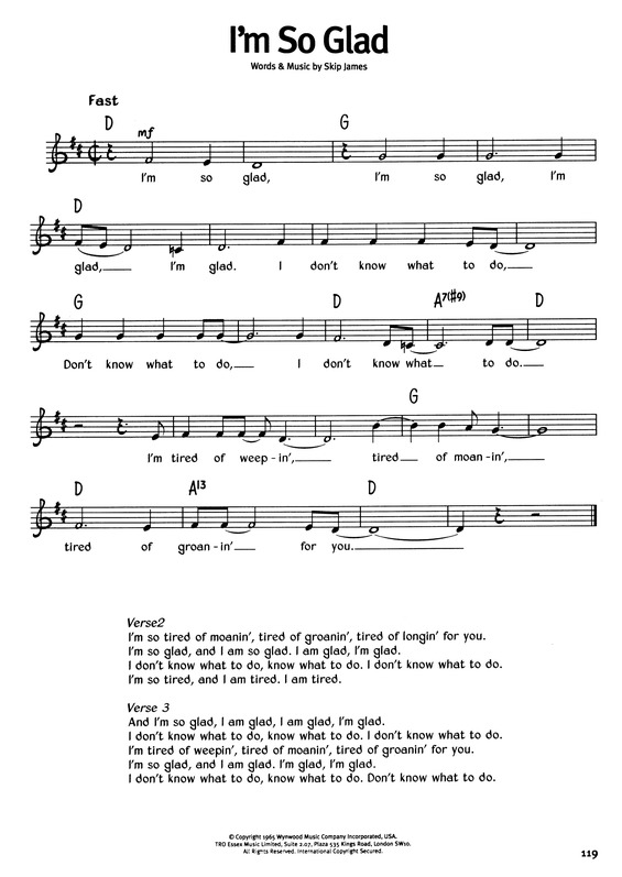 Partitura da música Im So Glad