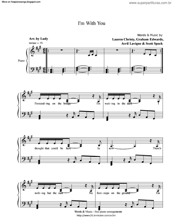 Partitura da música Im With You