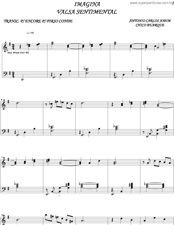 Partitura da música Imagina v.2