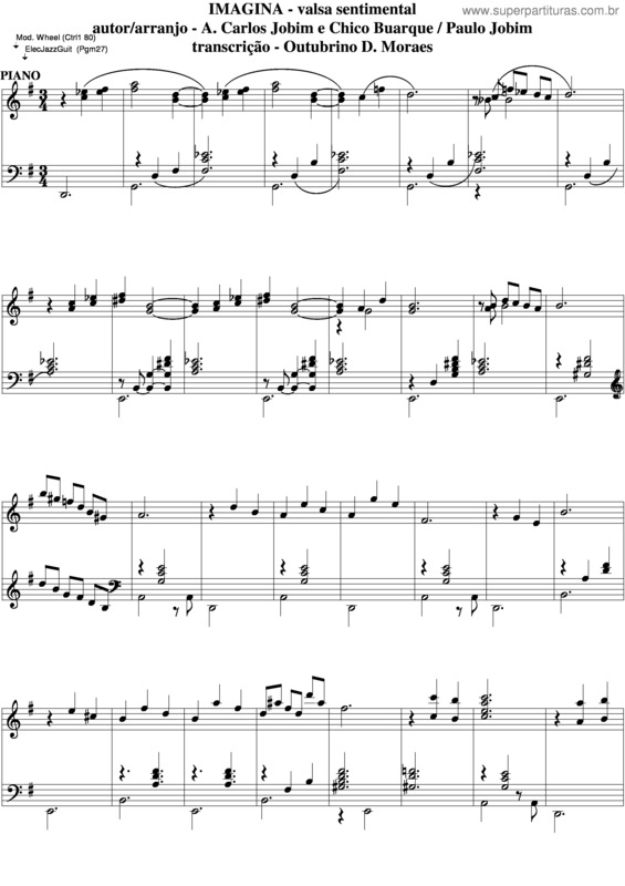 Partitura da música Imagina v.3