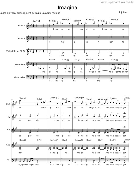 Partitura da música Imagina v.6