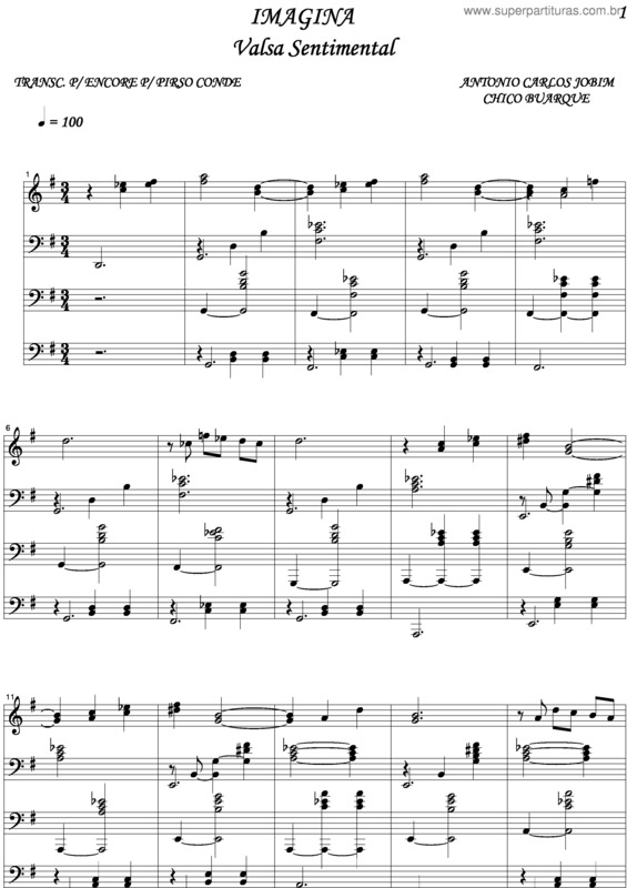 Partitura da música Imagina