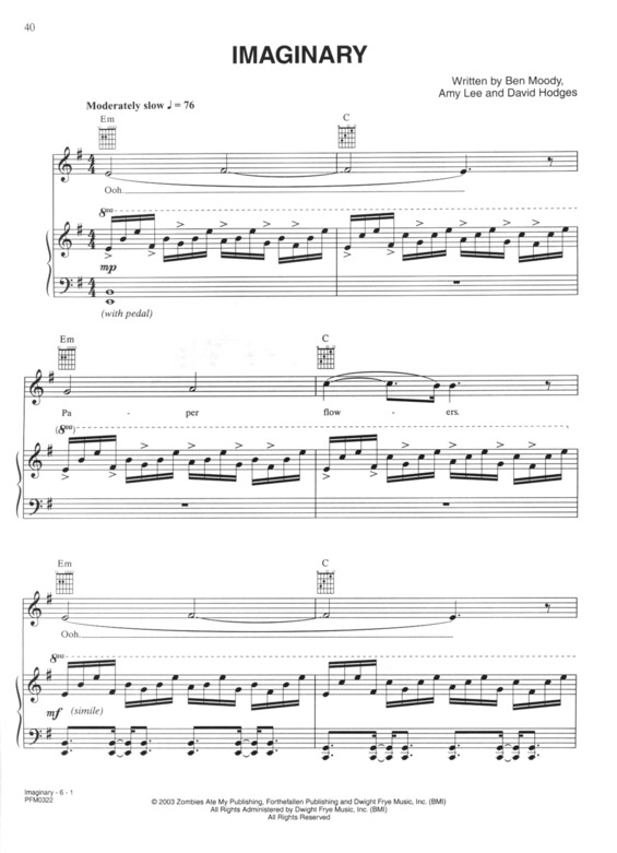 Partitura da música Imaginary v.7