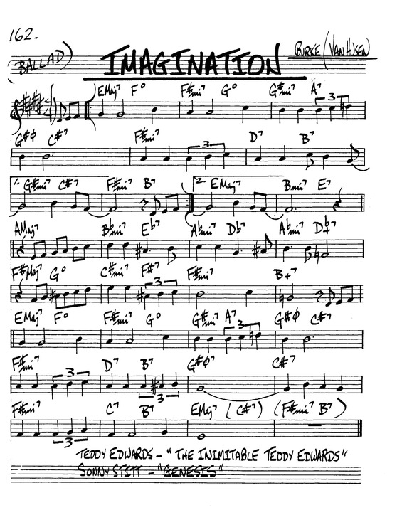 Partitura da música Imagination