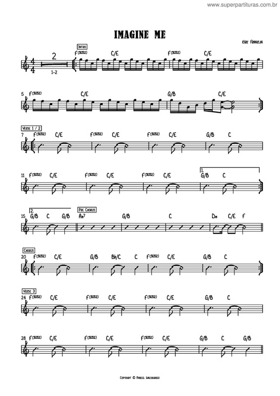 Partitura da música Imagine Me