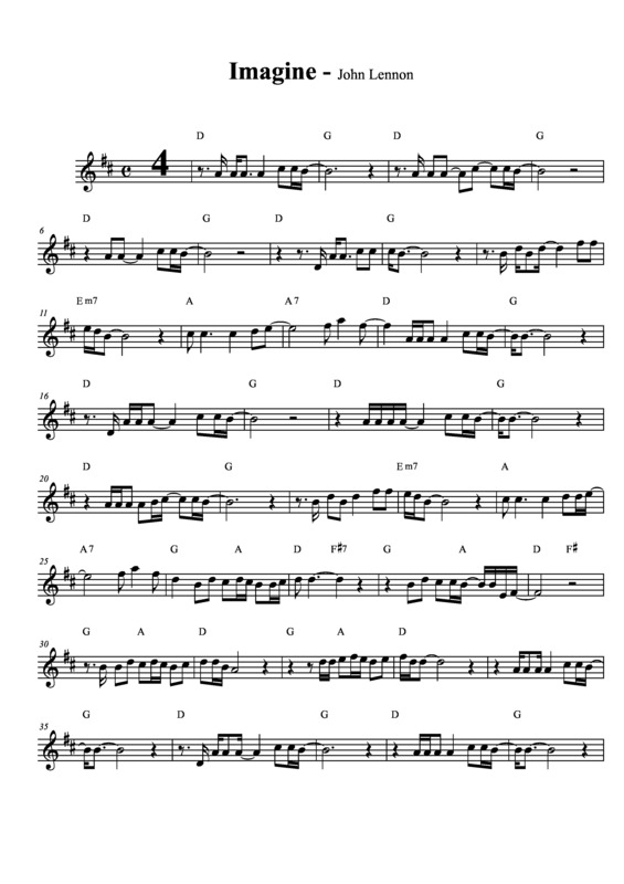 Partitura da música Imagine v.11