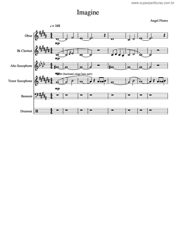 Partitura da música Imagine v.15