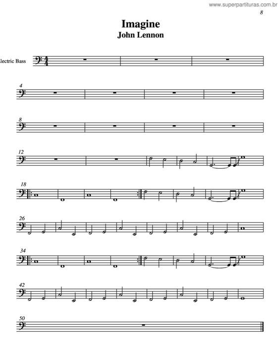 Partitura da música Imagine v.9