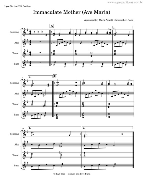 Partitura da música Immaculate Mother – Traditional Immaculate Mother