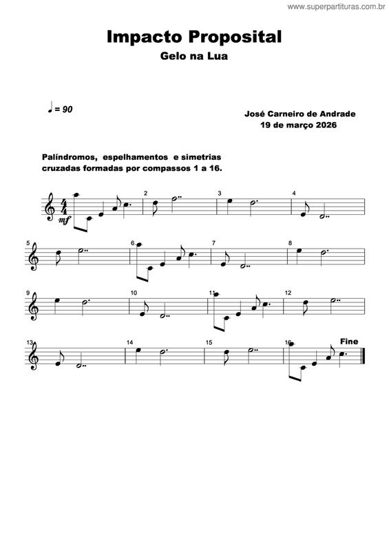 Partitura da música Impacto Proposital