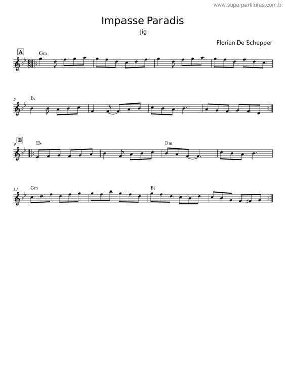 Partitura da música Impasse Paradis