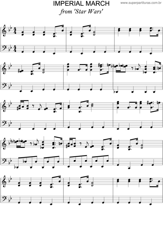 Partitura da música Imperial March