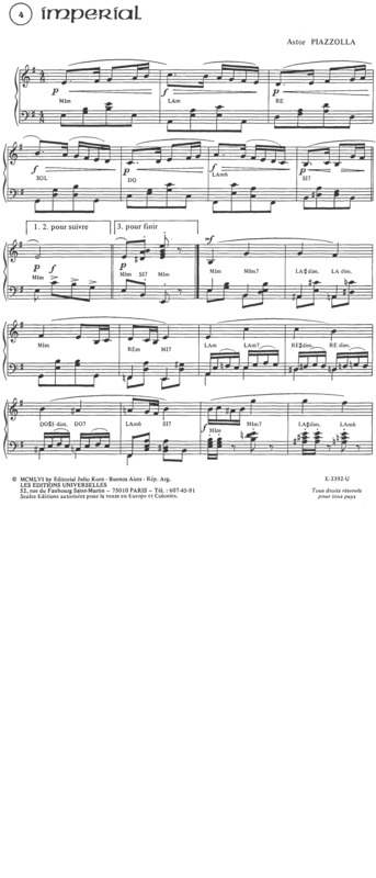 Partitura da música Imperial