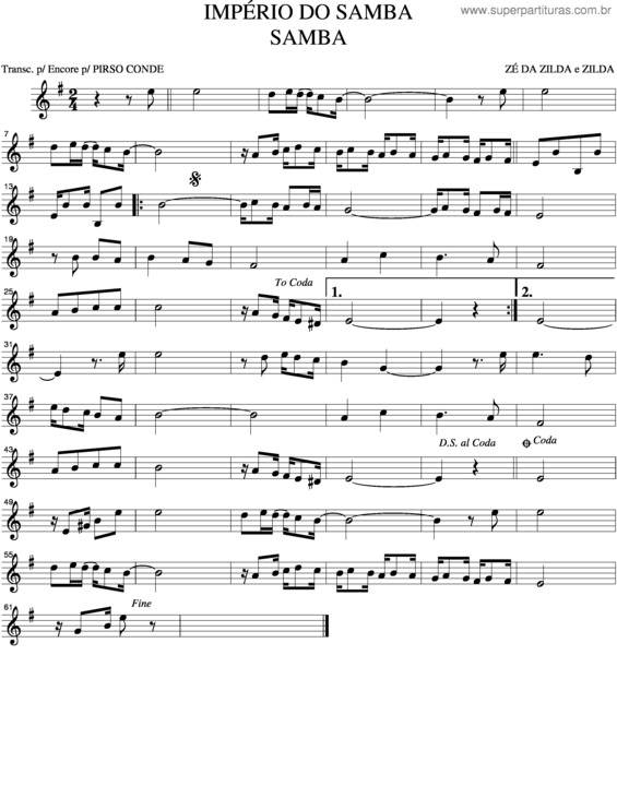 Partitura da música Império Do Samba v.2