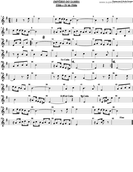 Partitura da música Império Do Samba