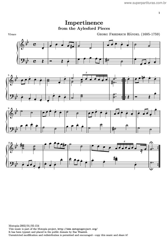 Partitura da música Impertinence