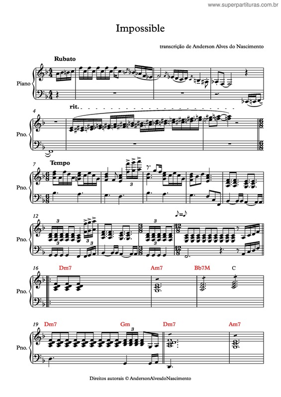 Partitura da música Impossible v.2