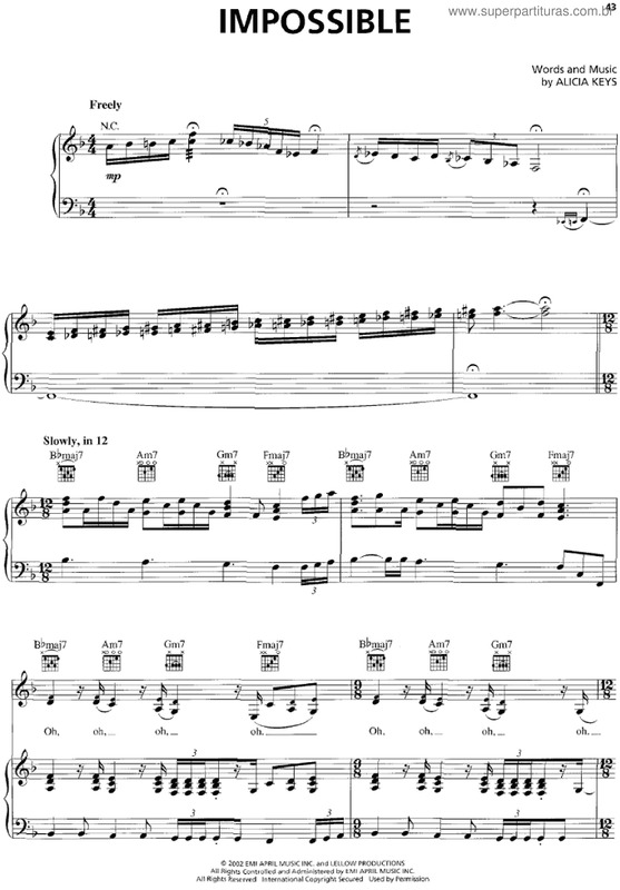 Partitura da música Impossible v.3