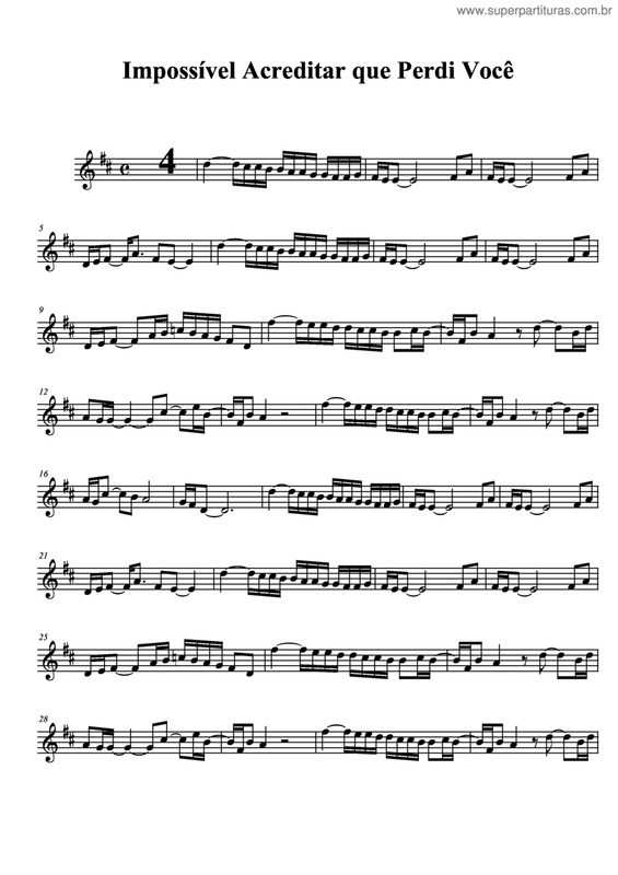 Partitura da música Impossível Acreditar Que Perdi Você v.3