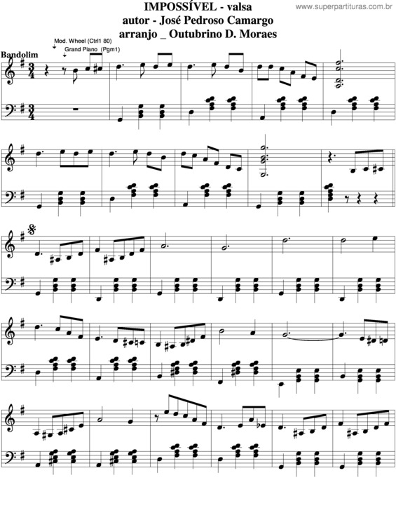 Partitura da música Impossível v.4