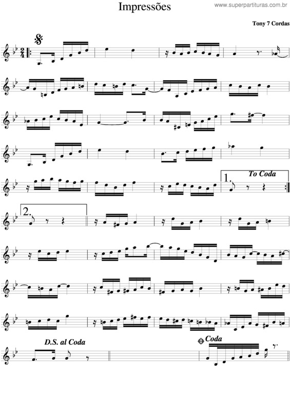 Partitura da música Impressões