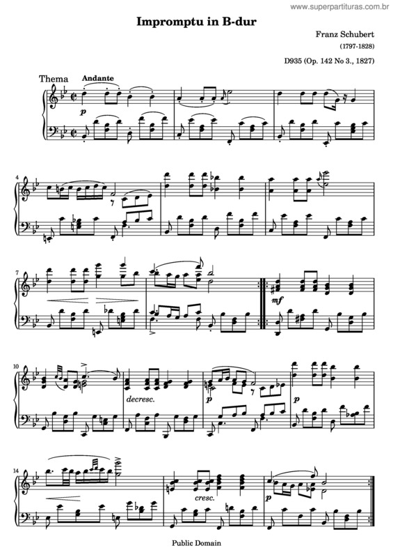 Partitura da música Impromptu No. 3 v.2