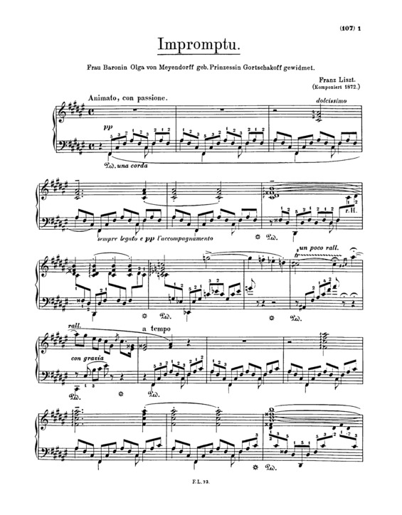 Partitura da música Impromptu S.191
