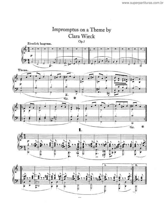 Partitura da música Impromptus