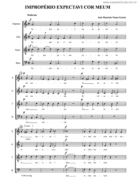 Partitura da música Improperium expectavi cor meum