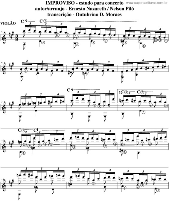 Partitura da música Improviso v.3