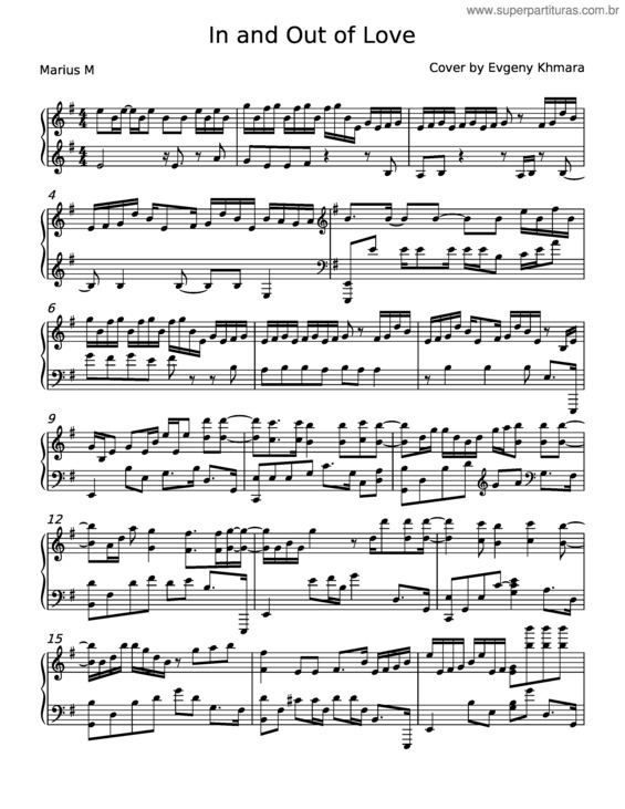 Partitura da música In And Out Of Love – Armin Van Buuren v.2