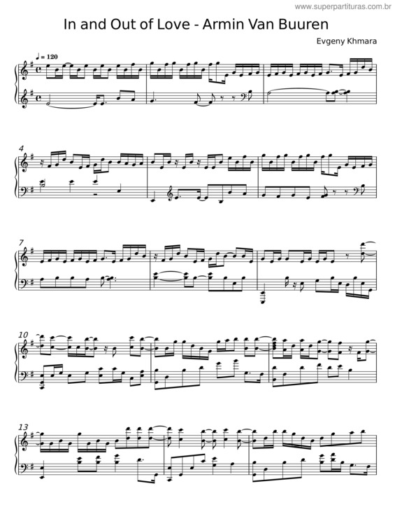 Partitura da música In And Out Of Love Cover – Evgeny Khmara