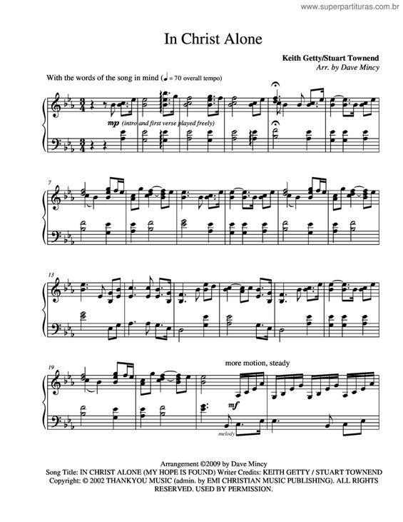 Partitura da música In Christ Alone v.2