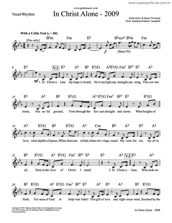 Partitura da música In Christ Alone v.3