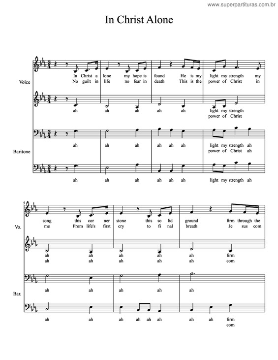 Partitura da música In Christ Alone