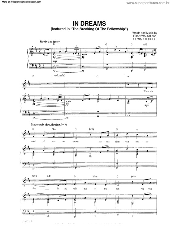 Partitura da música In Dreams v.2