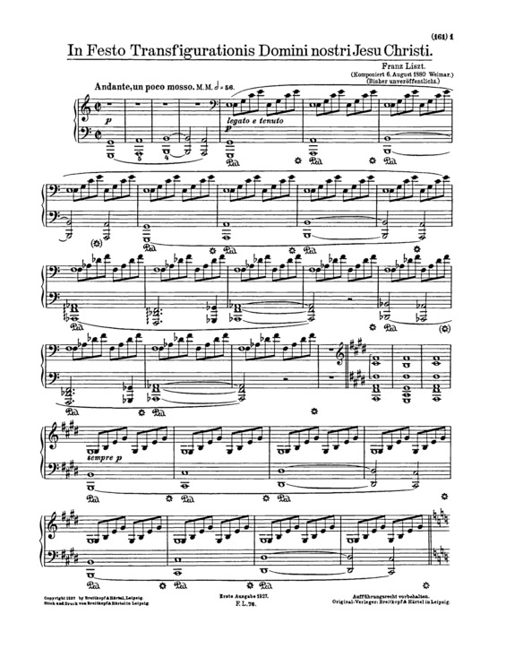 Partitura da música In Festo Transfigurationis Domini Nostri Jesu Christi S.188