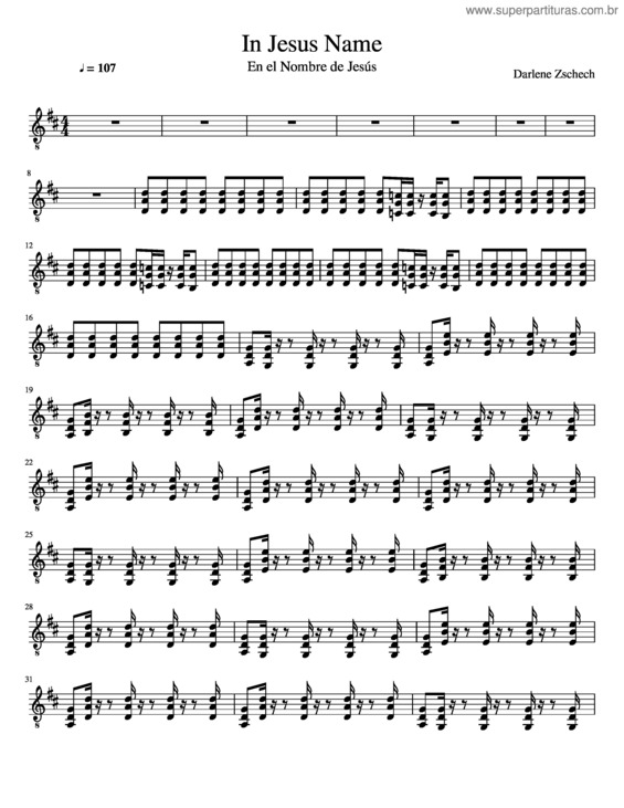 Partitura da música In Jesus Name