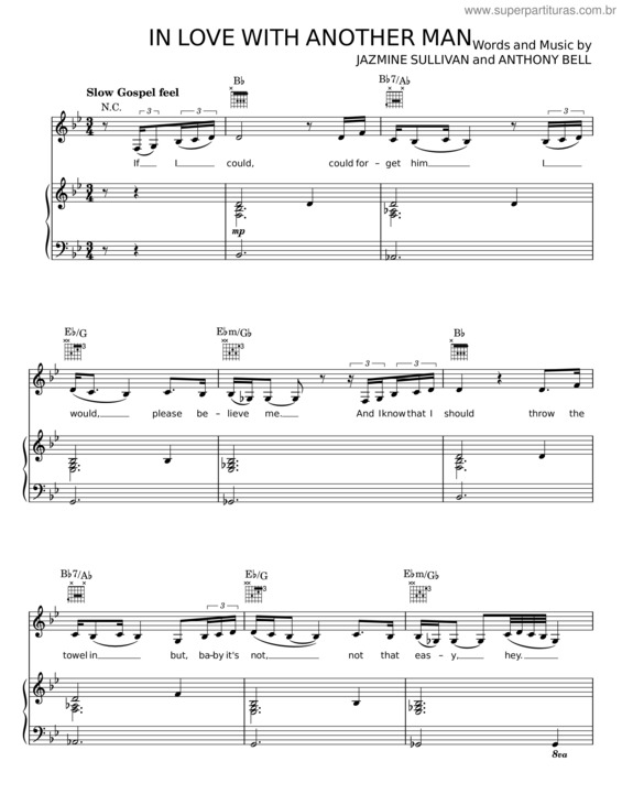 Partitura da música In Love With Another Man – Jazmine Sullivan