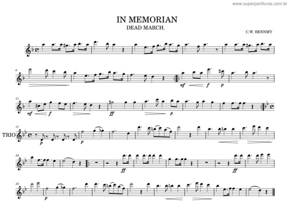 Partitura da música In Memorian