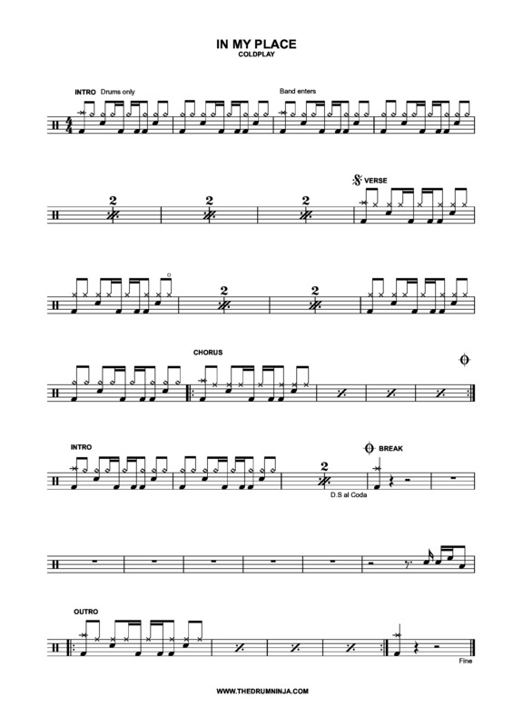 Partitura da música In My Place v.5