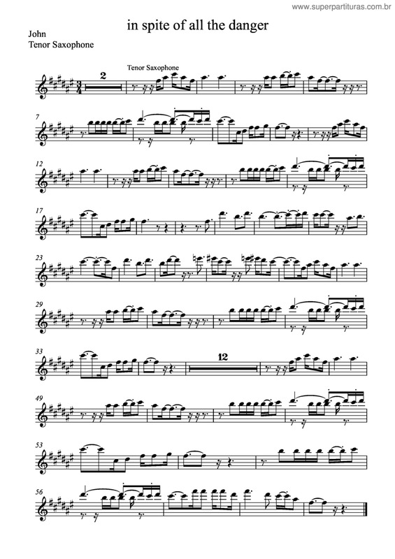 Fagner - Deslizes - Sheet Music For Tenor Saxophone Soprano (Bb)