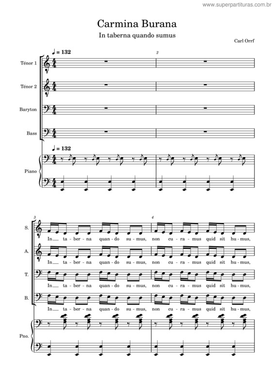 Partitura da música In Taberna Quando Sumus – Michel Tardy