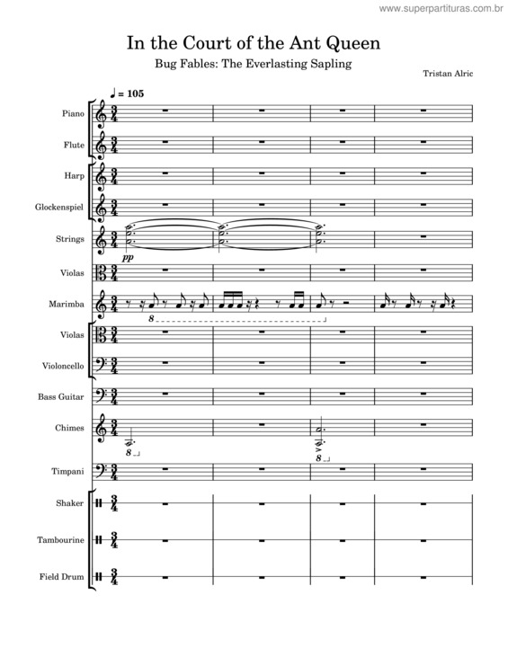 Partitura da música In The Court Of The Ant Queen – Bug Fables