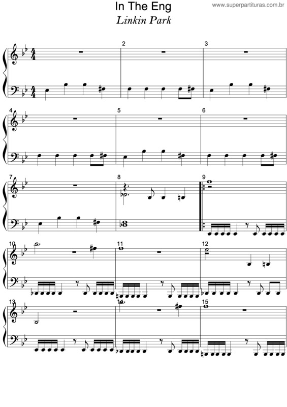 Partitura da música In The End v.2