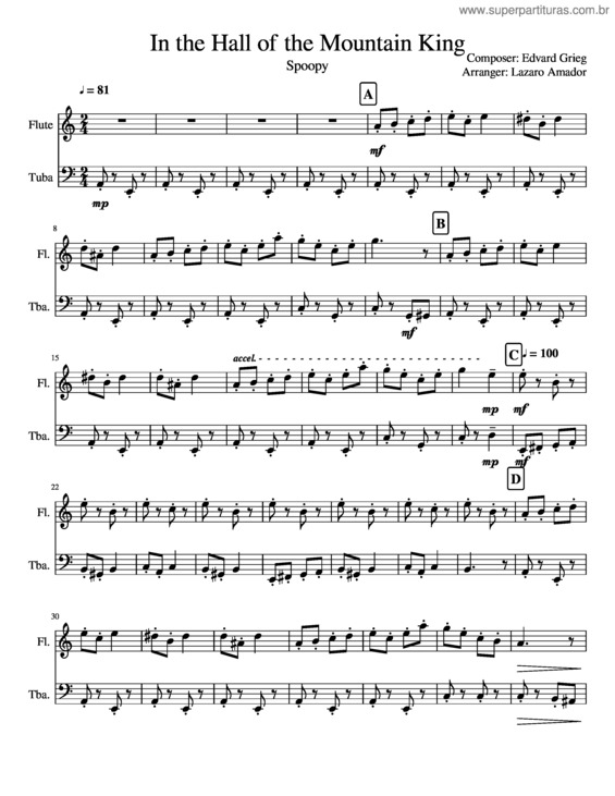 Partitura da música In The Hall Of The Mountain King v.3