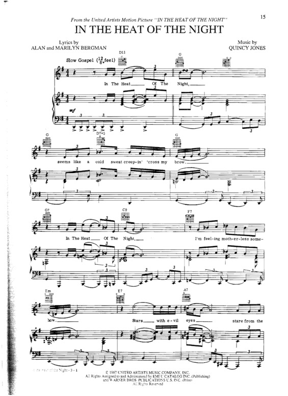 Partitura da música In The Heat Of The Night v.3