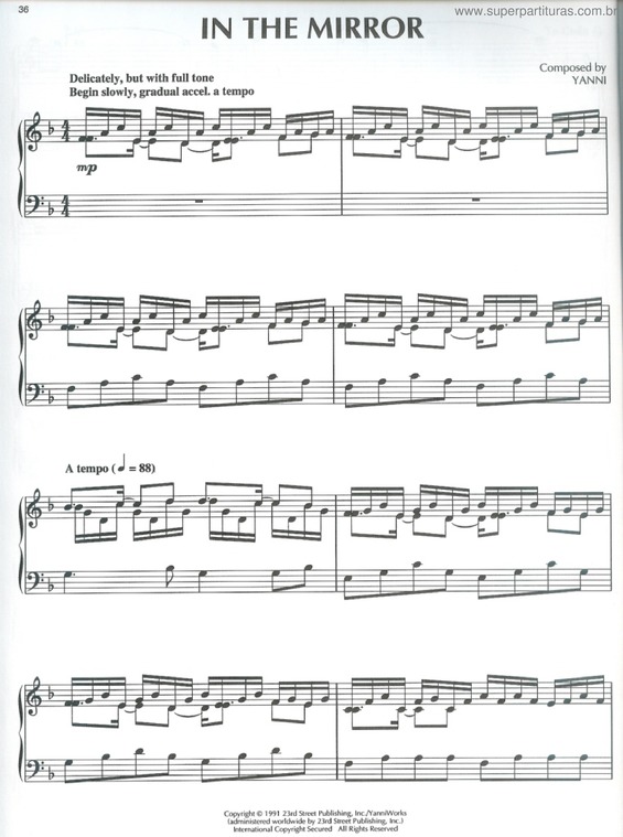 Partitura da música In The Mirror